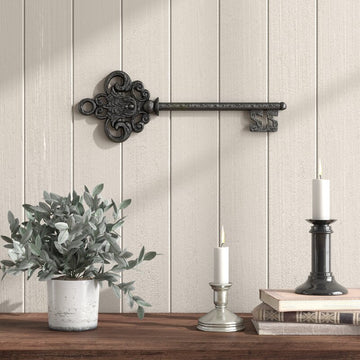 Thionte Castle Key Gray Metal Wall Decor